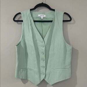 Nine West Light Mint Button-Front Vest